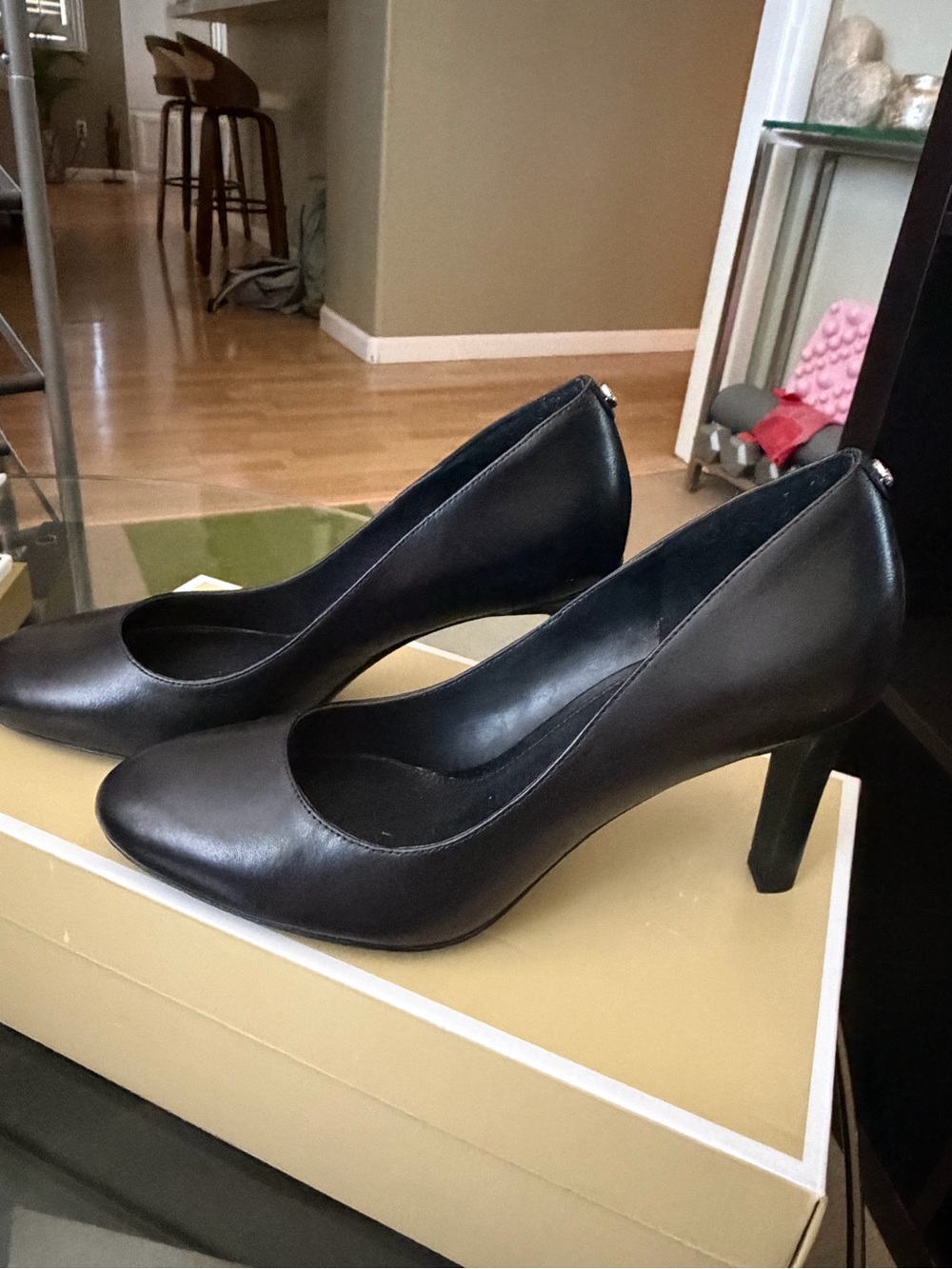 Classic Black Leather High Heel Pumps